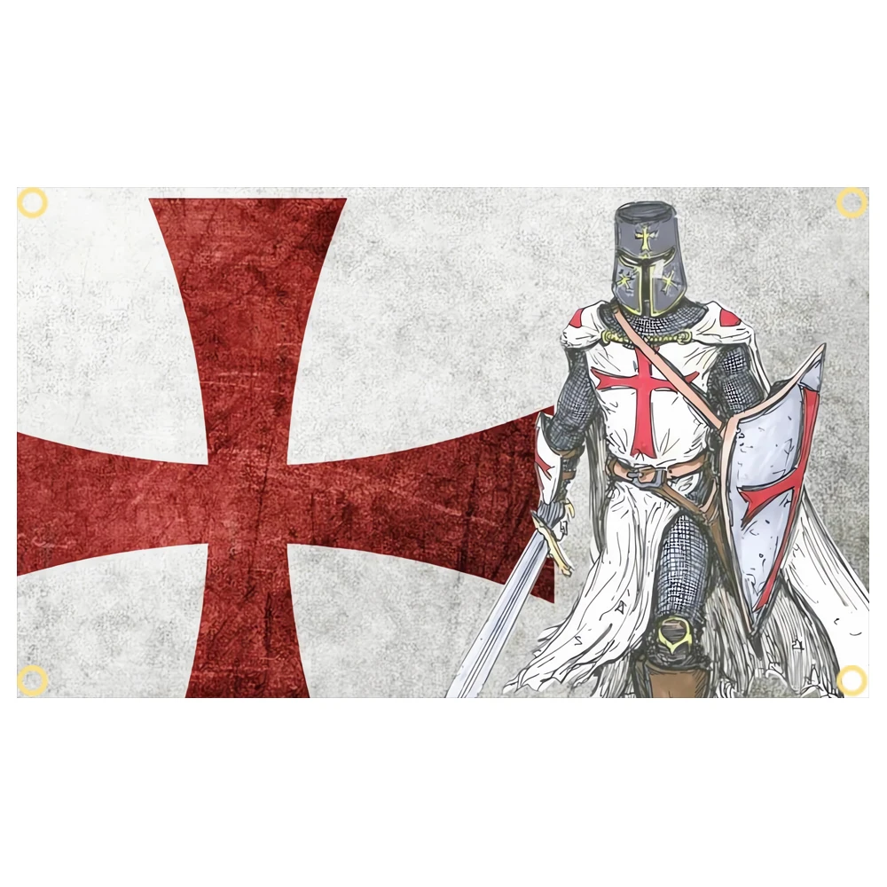 60x90cm 90x150 Spain The Knights Templar Banner Flag The Cross Of Burgundy Poster Wall  Polyester Digital Car Tapestry curtain