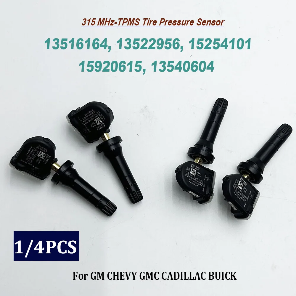 1/4PCS 13516164 Tire Pressure Monitor Sensor 315Mhz TPMS 13522956 15254101 15920615 13540604 For C-adillac C-hevrolet G-MC