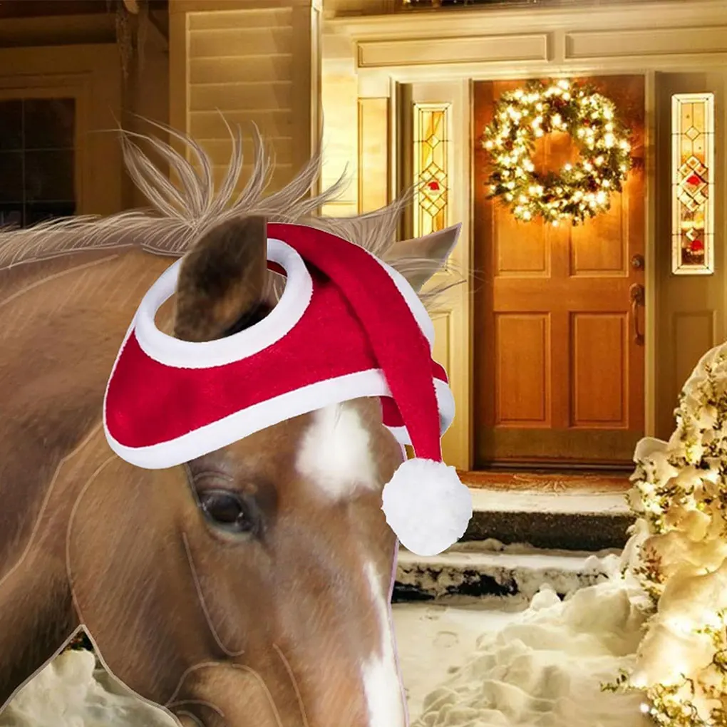 馬のクリスマス帽子 クリスマスホリデーのお祝い 馬の冬のクリスマス帽子 クリスマス馬の帽子 馬のサンタホリデーアクセサリー