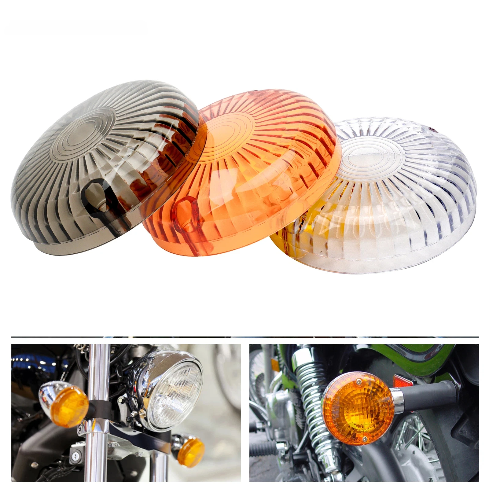 2Pcs Motorcycle Smoke/Clear Turn Signal Light Indicator Lens Cover For Yamaha V-Star 1100 650 Royal Star V-Max Cruisers All Year
