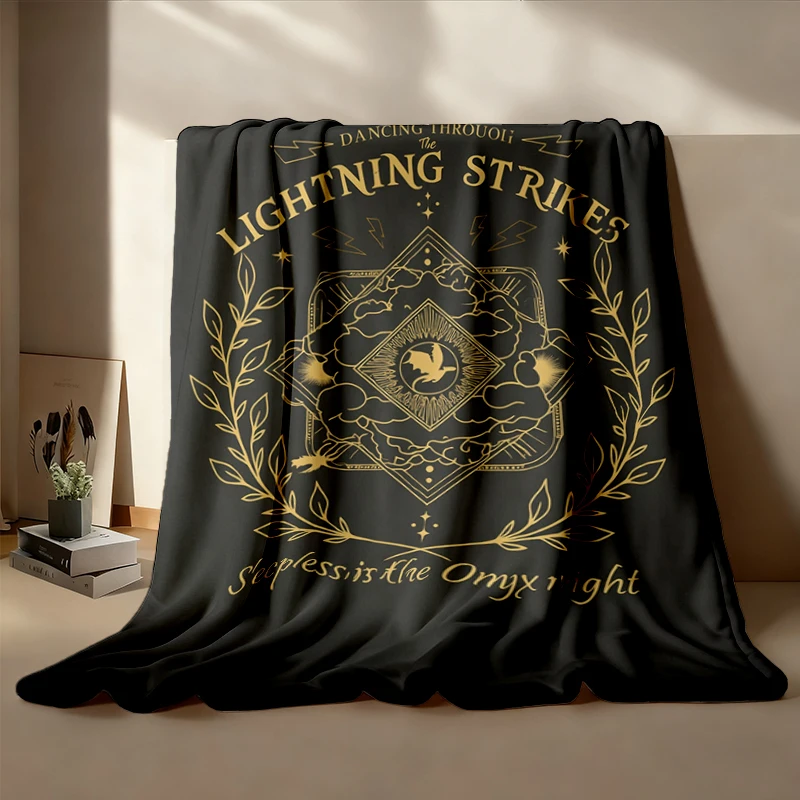 Onyx Storm Dancing Through The Lightning Strikes Comfy Blanket, Fourth Wing Inspired Flannel Blanket