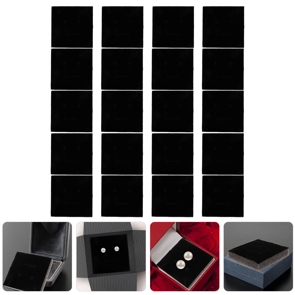 

30 Pcs Jewelry Gift Box Trinkets Display Trays Insert Ring Sponge Mat Jewerly Pad Black Organizers and Storage