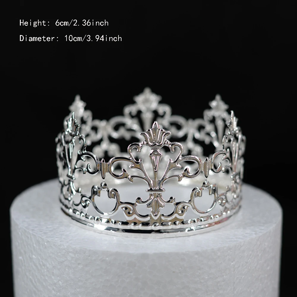 1 Pc Crown Tiara Cake Decoration rhinestone crown baking decoration DIY Cake Birthday 2022 New Crown Decoration Supplies