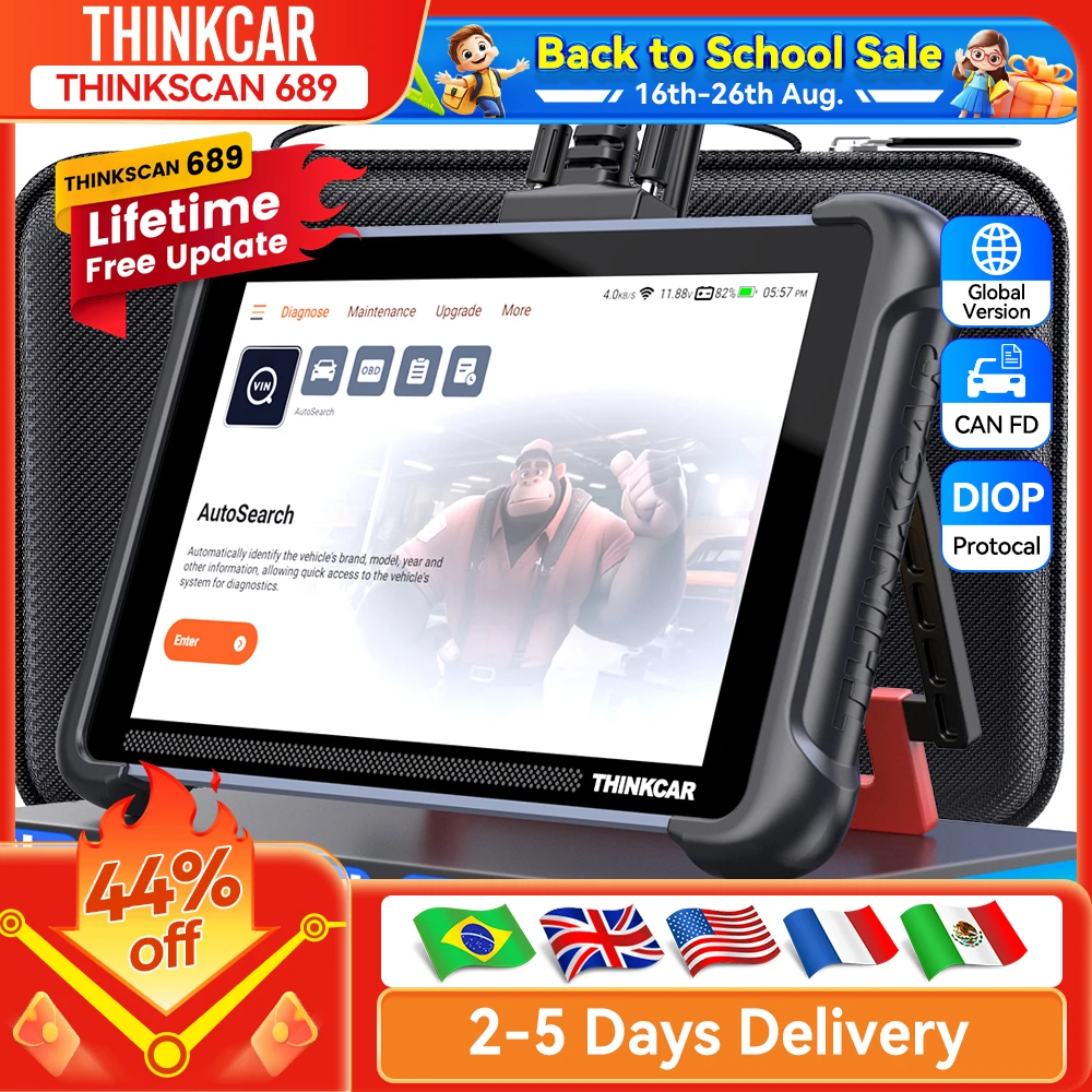 Image of THINKCAR THINKSCAN 689 OBD2 Diagnosegerät 34 Resets DOIP CAN FD DOIP Bidirektionale Steuerung ECU-Codierung Lebenslange Kostenlose Updates
