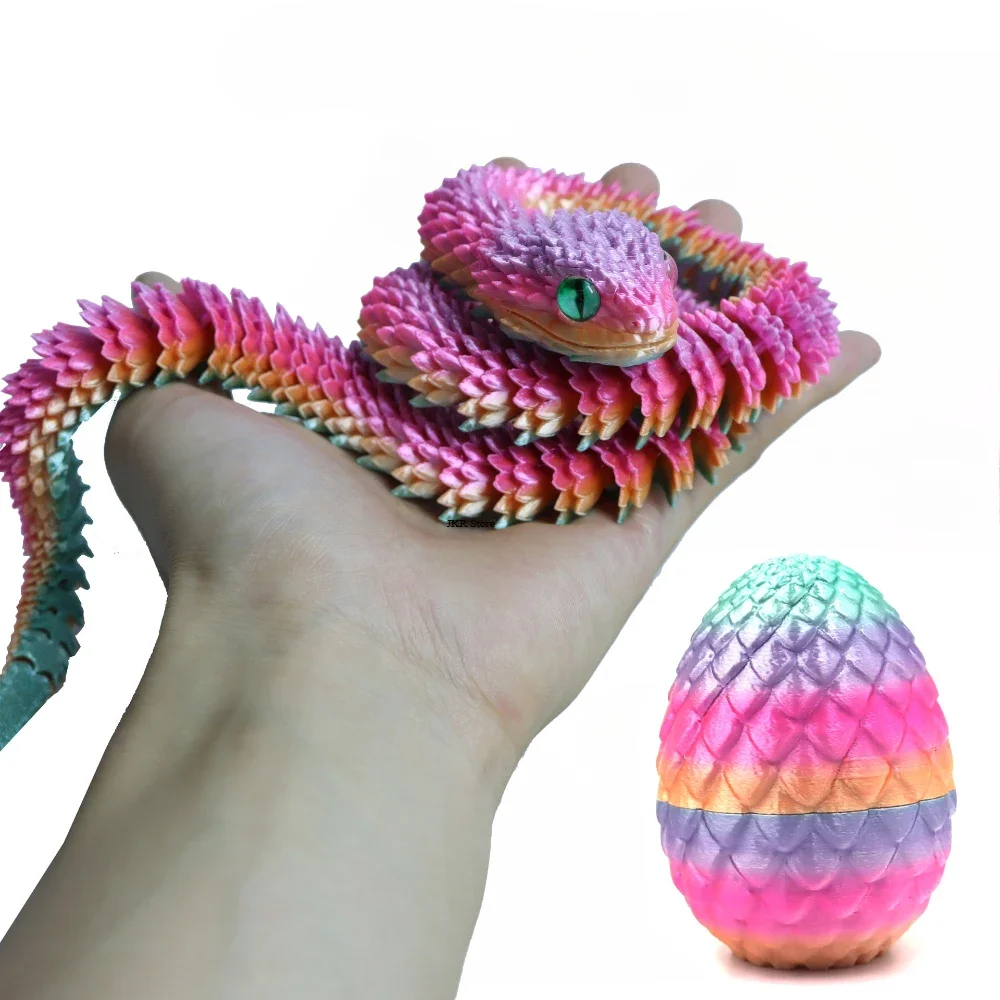 ثلاثية الأبعاد مطبوعة زودياك الأفعى اللعب الليزر التنين نموذج فايبر ثعبان الحرفية مجوهرات النشاط المشترك محاكاة الحيوانات الأطفال هدية المنزل