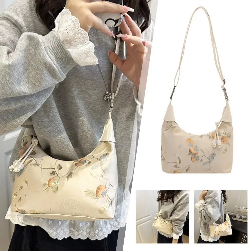 New Chinese-style handbag Large Capacity Sweet Embroidery Shoulder Bag waterproof Underarm Bags Women High Quality Crossbody Bag