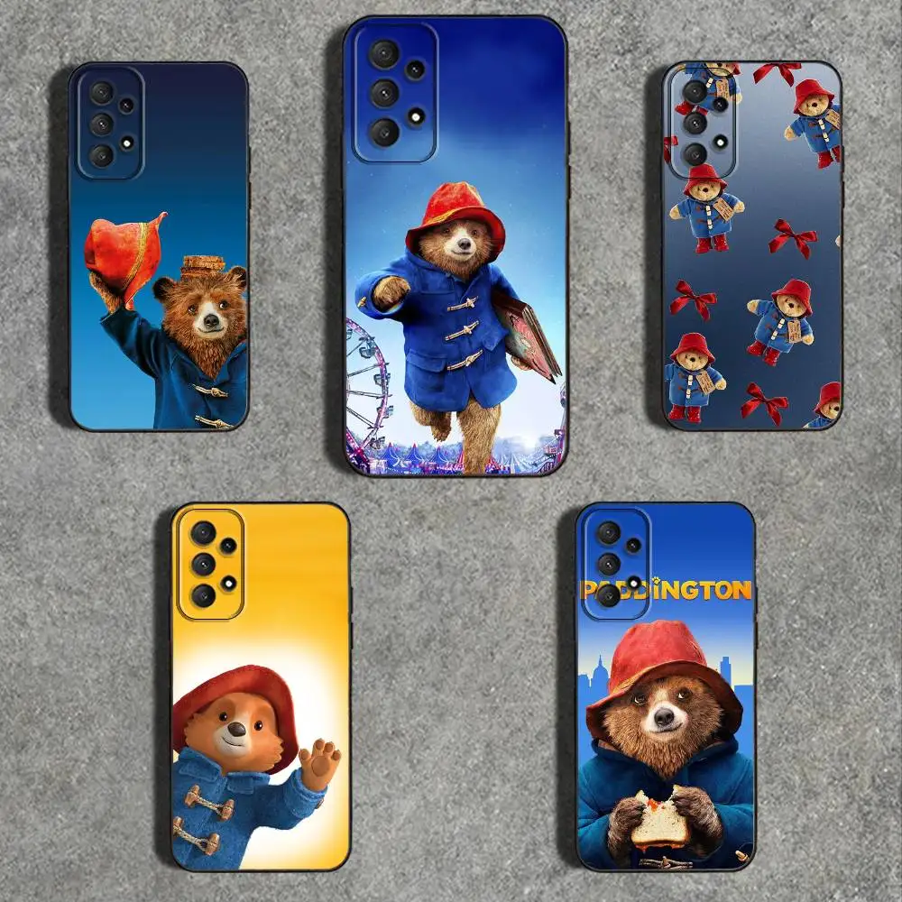 

Cute P-Paddington B-Bear Phone Case For Samsung Galaxy A73,31,32,72,41,53,52,71,22,5G,Note,J7,8,9 Soft Black Cover