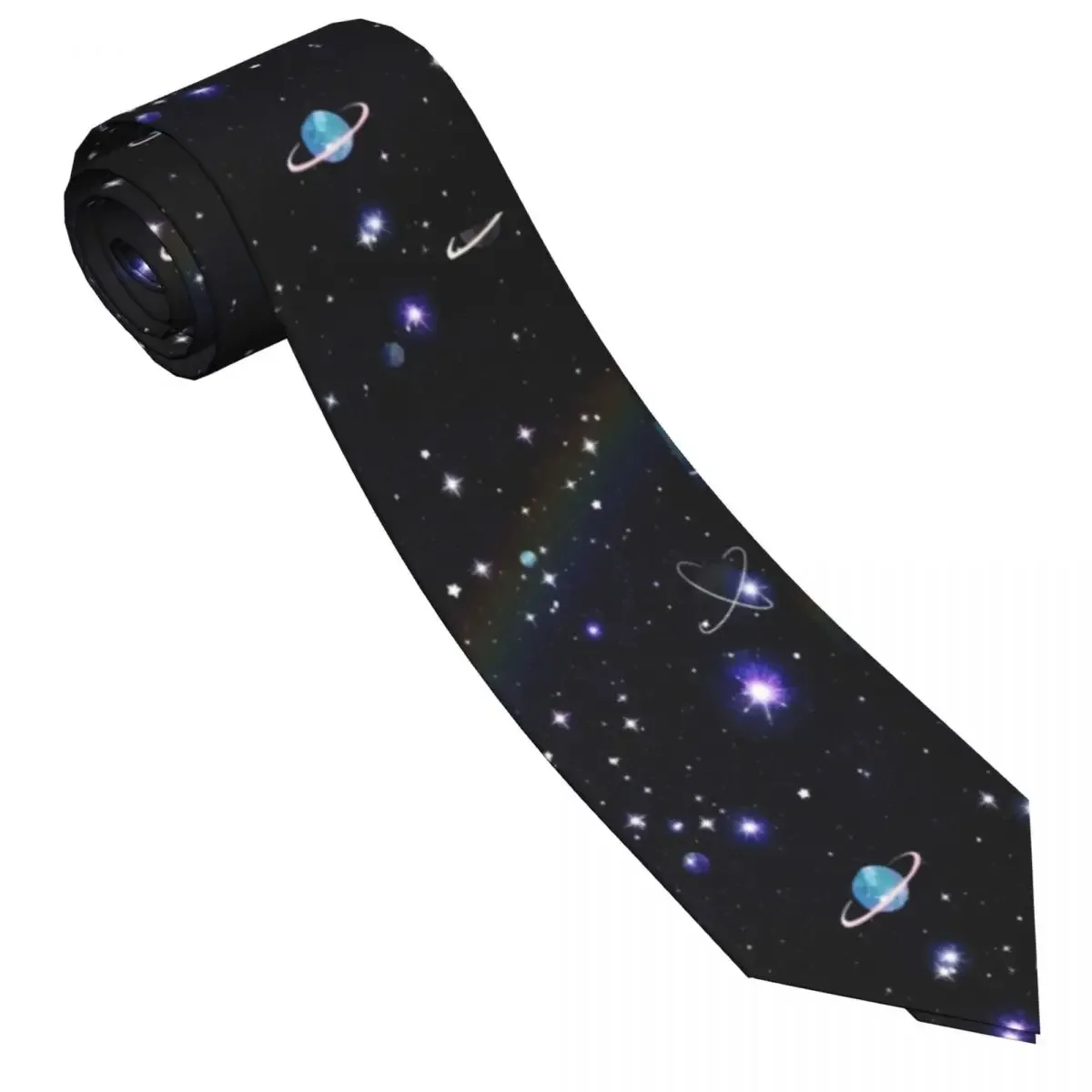 Space Night Galaxy Tie Star Daily Wear Party Neck Ties Kawaii Funny Neck Tie For Male Graphic Collar Tie Necktie Birthday Gift