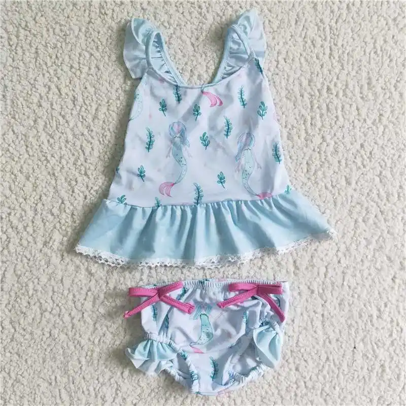 

z92-01 S0005 Wholesale Summer kids clothes girls sets Fashion suspender cow print swimsuit girl bikini children's Beach swimsuit