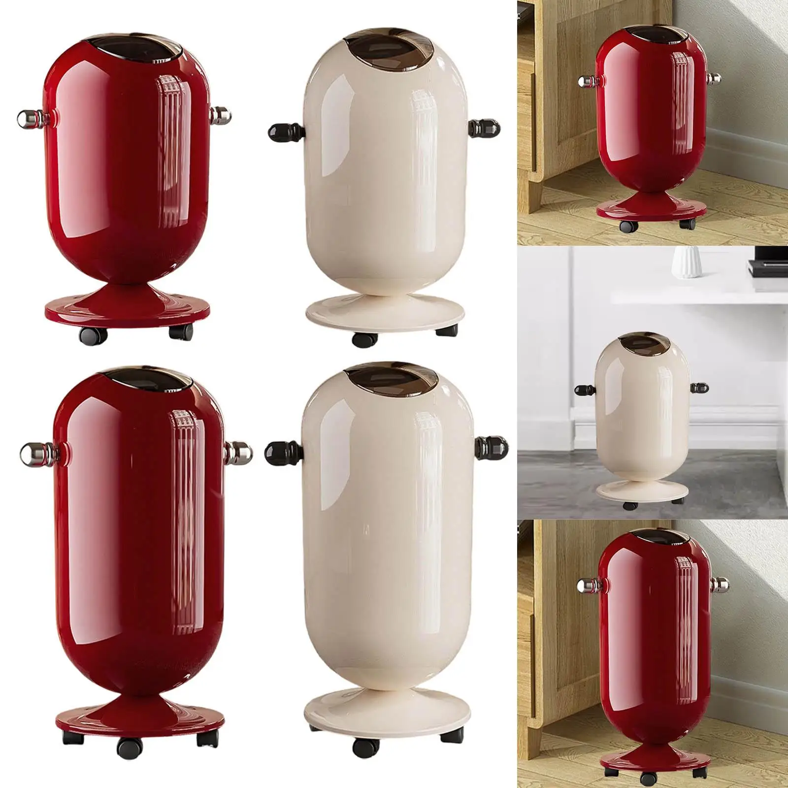 

Tall Trash Can with Wheel Wastebasket Multipurpose Garbage Bin High Foot Dustbin