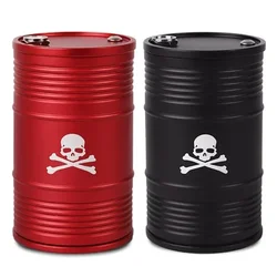 Creative Oil Drum Shape Skull Car Ashtray Alloy With Lid Rotating Holder Cigarette Smoke Remover Cup Interior Accessories