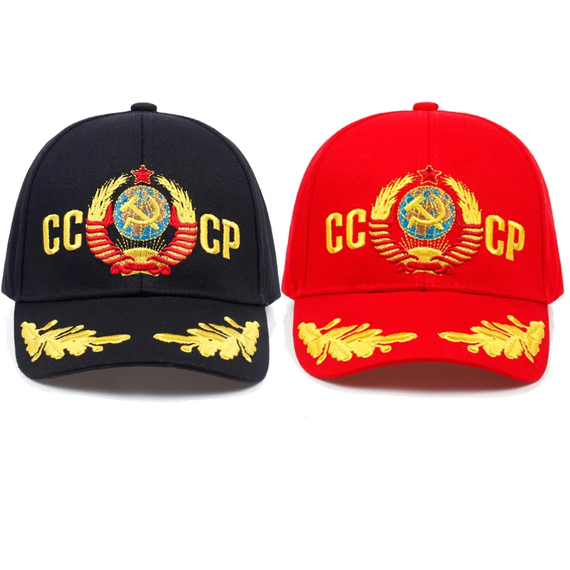 Unisex CCCP / USSR National Emblem Baseball Cap Cotton Snapback Caps Adjustable Sun Hat Outdoor Visor Hats High Quality