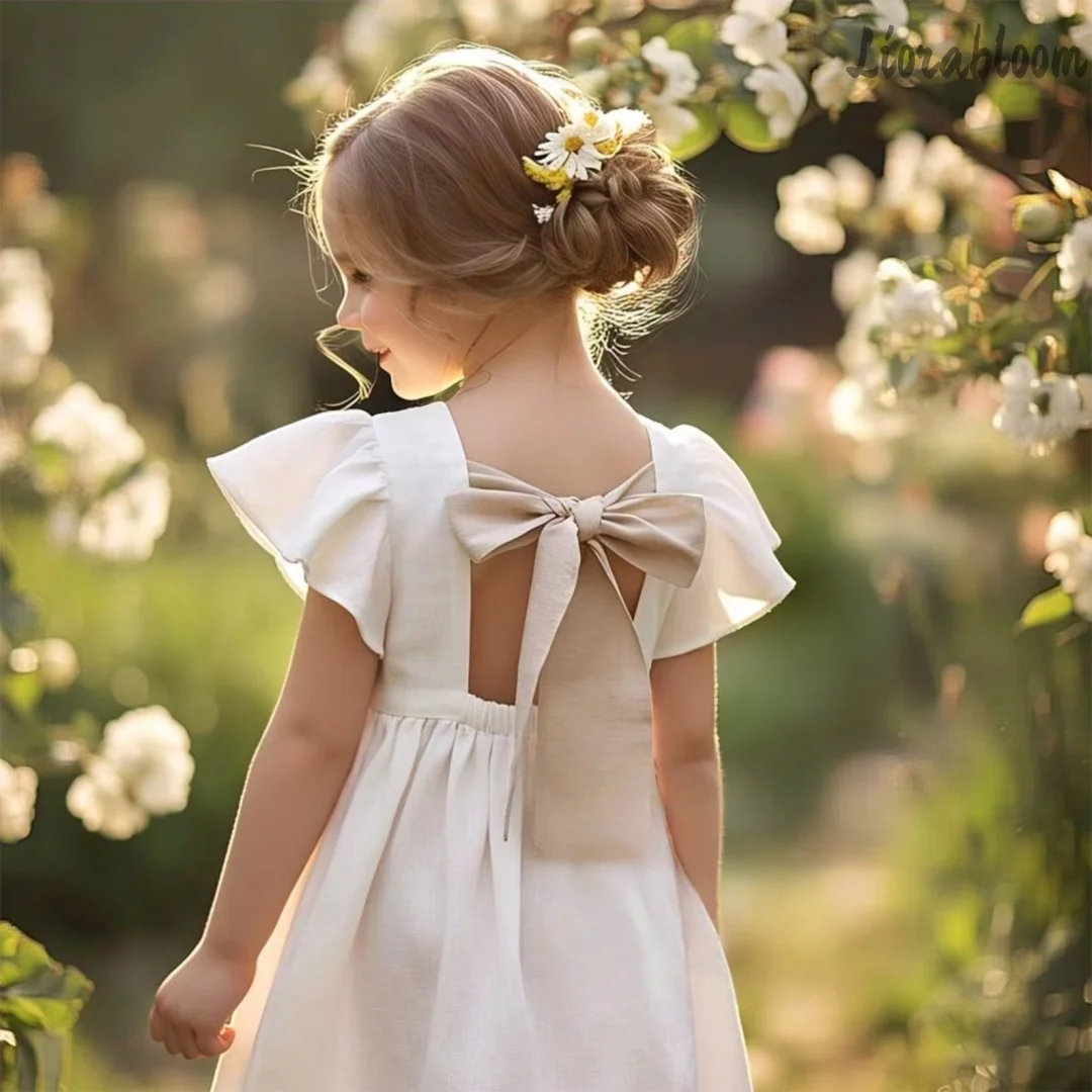 

Custom Multi Color Flower Girl Attire Bespoke Formal Dresses Girls Fresh Elegant Flower Girl Gowns Belted Evening Party Dresses