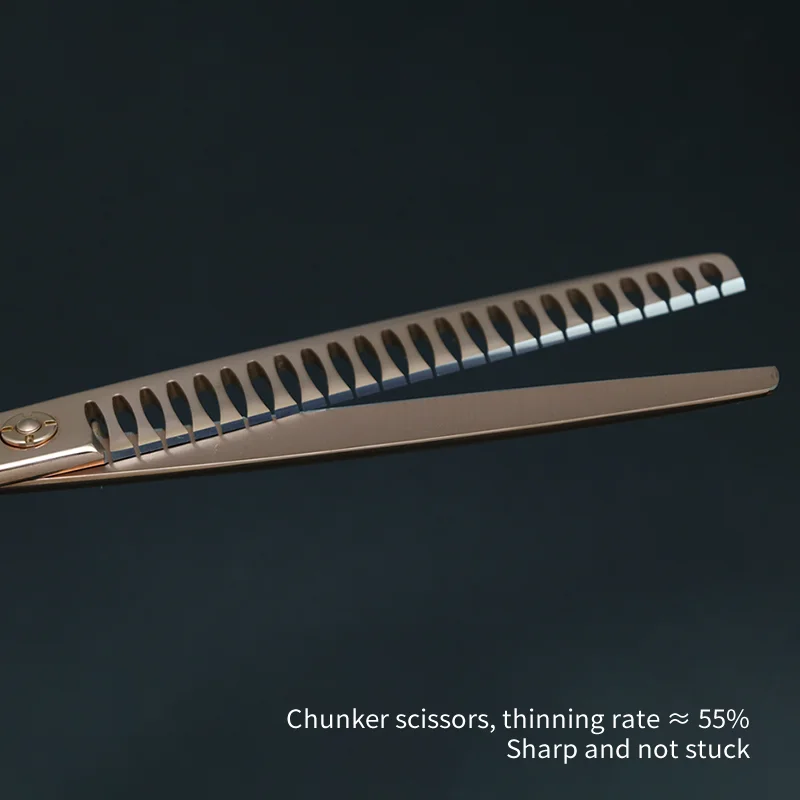 Crane 7.5 inch High-end Scissors Set For Dog Grooming Pet Straight Curved Thinning Chunker Shears Kit Gold Color Groomer Supplie