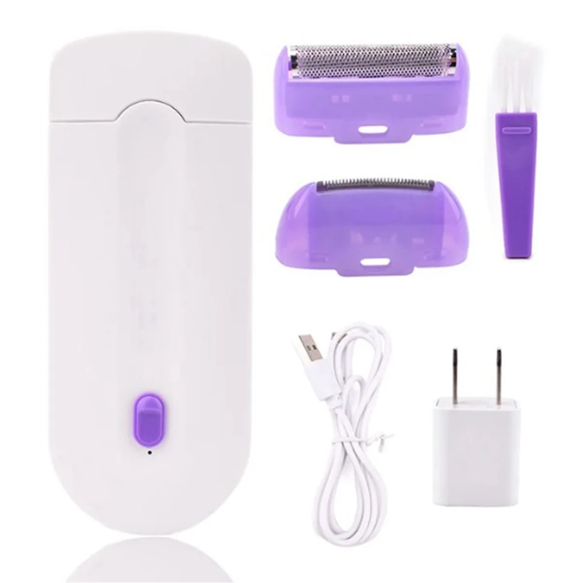 

USB Rechargeable Women Epilator Portable Body Hair Shaver Rotary Face Leg Bikini Lip Depilator Hair Remover US Plug