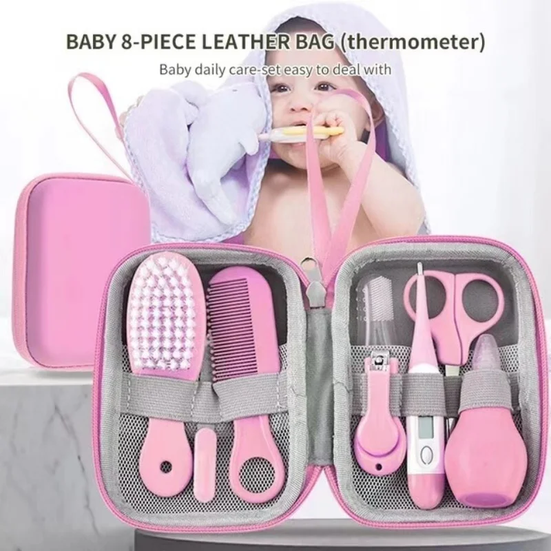 8pcs/set Comb Nose Inhaler EVA Package Care Set Coisas Para Bebê 13pcs Cute Newborn Baby Multifunctional Baby Nail Clippers 8