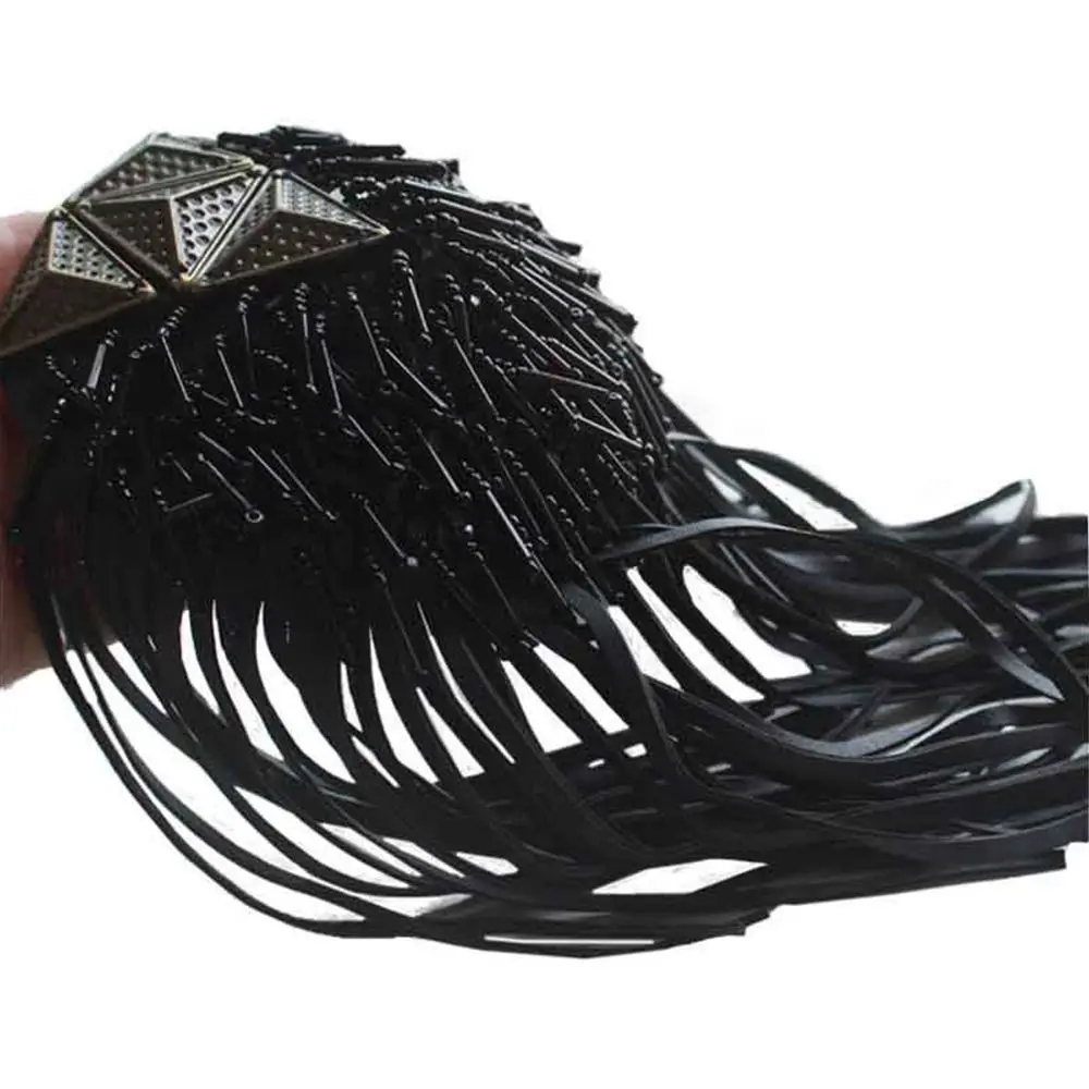 Bros DIY Klasik Perhiasan Bahu Rantai Panjang Kulit Tanda Pangkat Rumbai Manik-manik Halus Pria Wanita