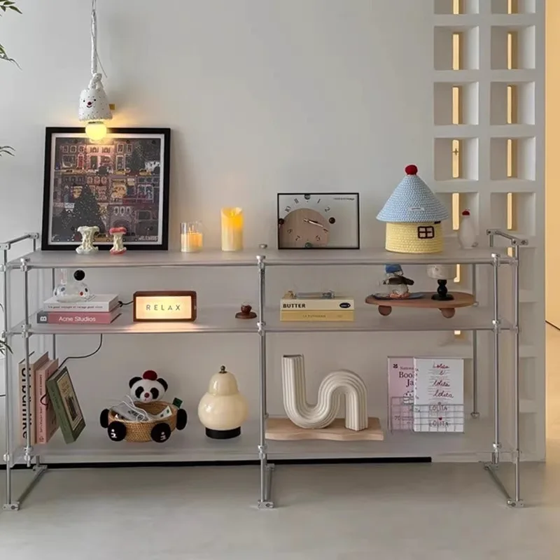 رف أكريليك بمحور بصري من الأرض إلى السقف رف تخزين متعدد الطبقات لغرفة المعيشة وغرفة النوم ورف عرض رف الكتب المنزلي #2