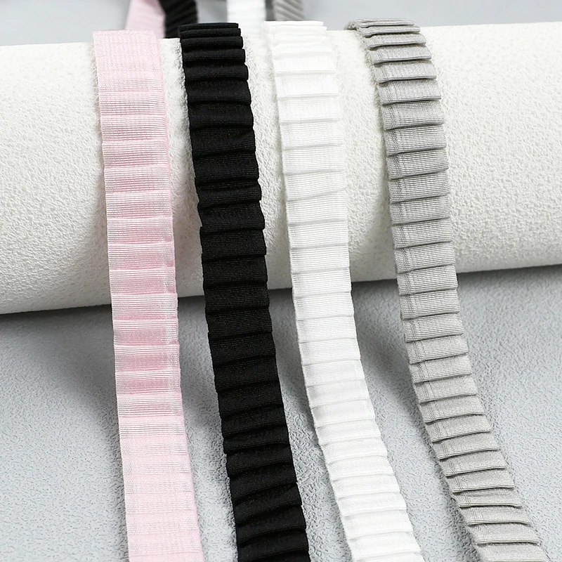 

5/10Meters Meetee 13mm Pleated Elastic Band Sewing Bra Shoulder Strap Rubber Bands Underwear Decor Stretch Tape DIY Accessories