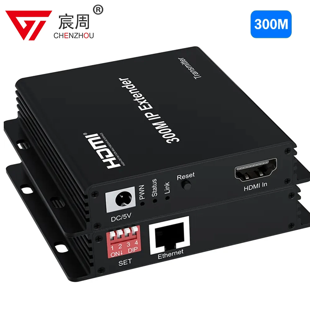 

300M HDMI Extender over IP RJ45 Cat6 Cable 1080P HDMI to Ethernet Network Extender Support One TX to Many RX via Network Switch