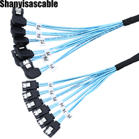 1.0M CableDeconn High Speed 6Gbps 6 Sata to 6 SATA Right Bend Cable SAS Cable for Server 6 Pieces