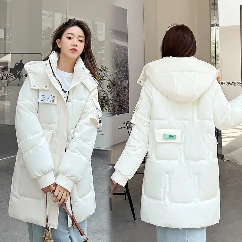 2024 New Winter Jacket Thicken Overcoat Women's Parka Down Cotton Coat Long Bread Clothes Korean Loose Padded Parkas