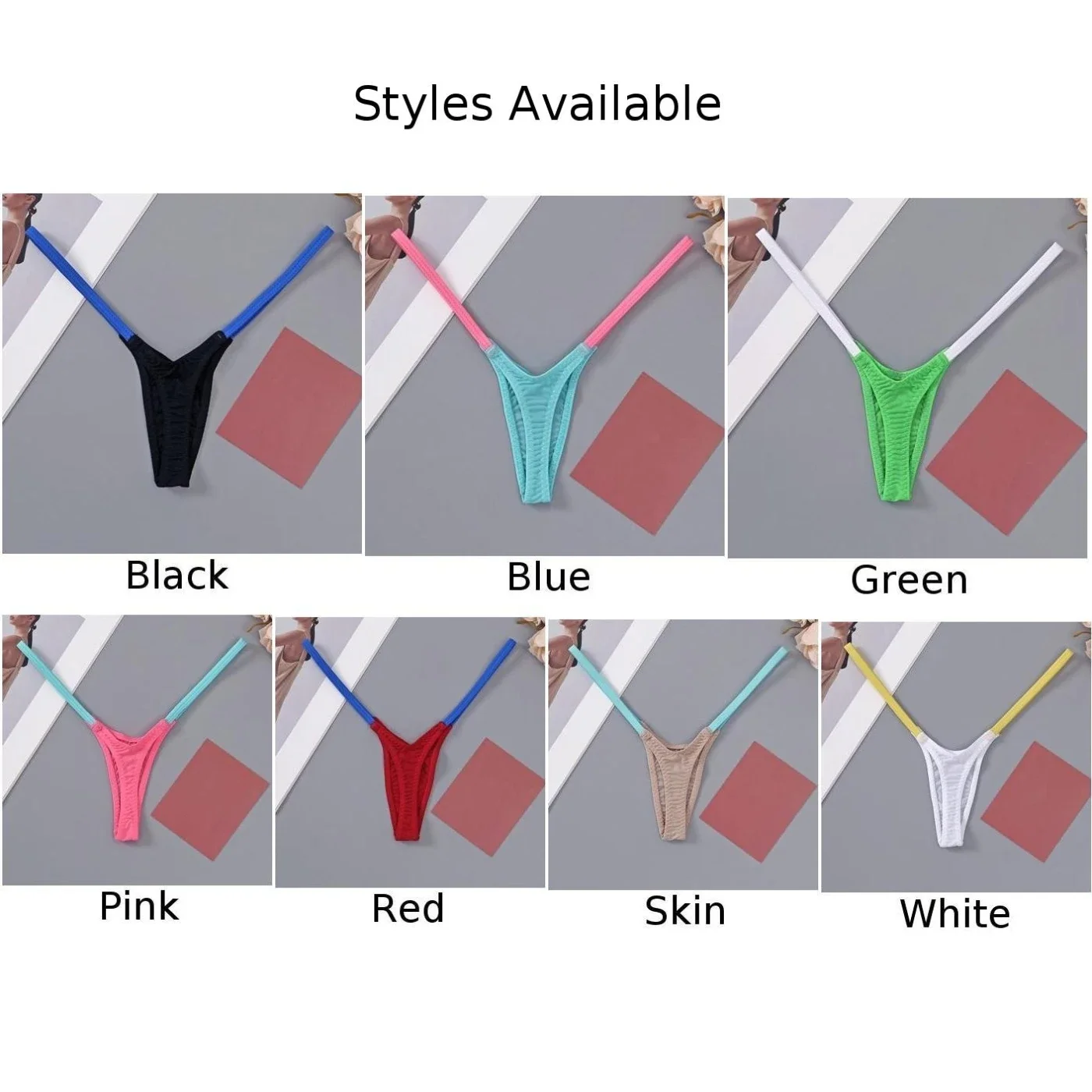 Womens T Back Sexy 18 Fancy Women Underwear Classic T Pants Thin Straps Low Waist Multi-color Stitching Elastic Erotic Lingerie image 6