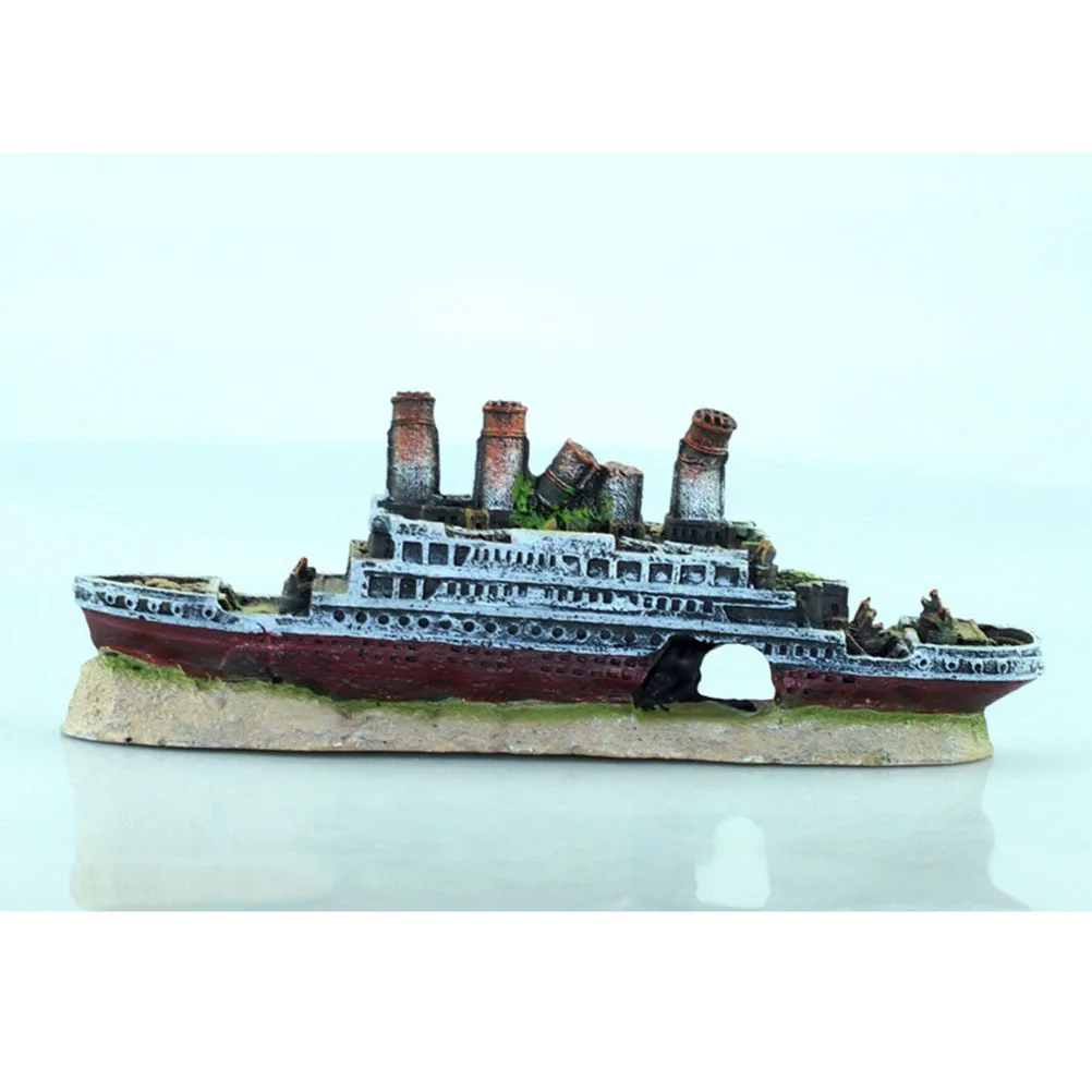 

Sunken Ship for Fish Tank Decoration Ornament Artificial Aquarium Aquariums Decorations