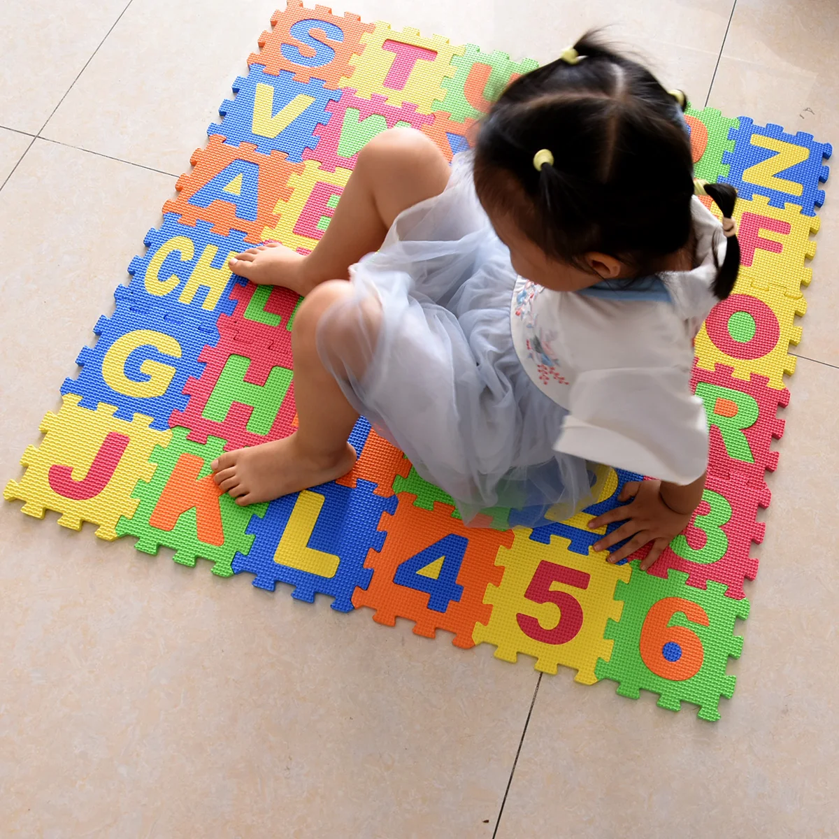 Children Mini EVA Foam Spanish Alphabet Letters Numbers Floor Soft Baby Mat 3D Puzzle Kids Educational Toys 36PCS/set 14cm Big