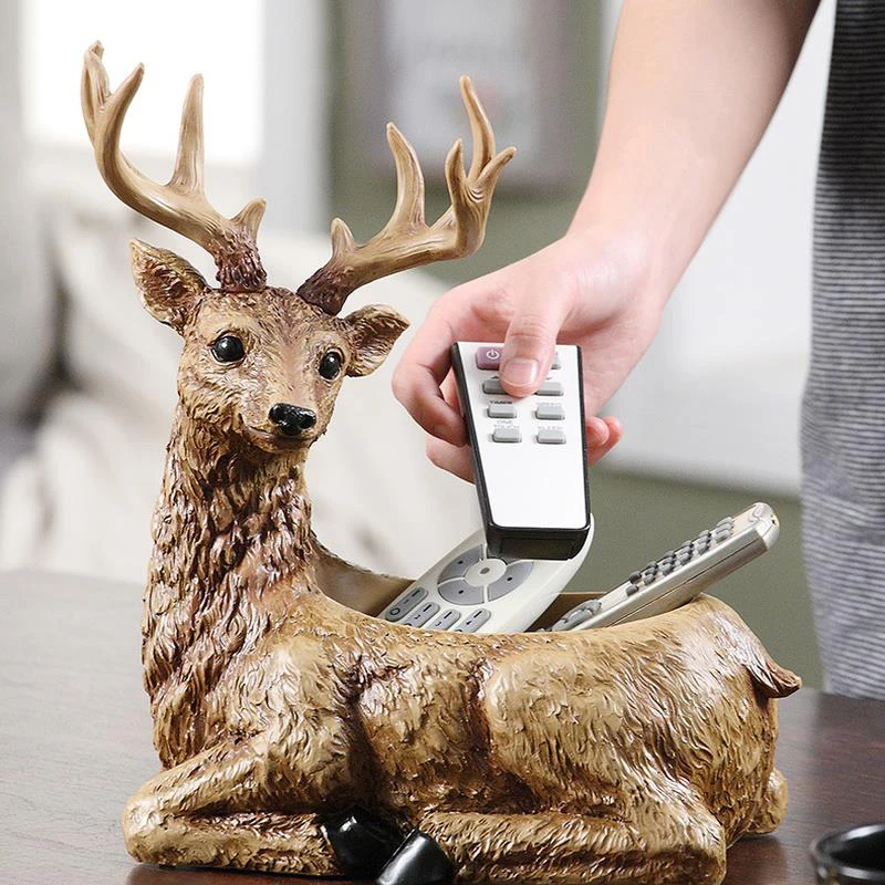 

Creative Resin Simulation Deer Storage Box Cute Animal Key Snack Sundries Storage Box Living Room Porch Crafts Home Decoration