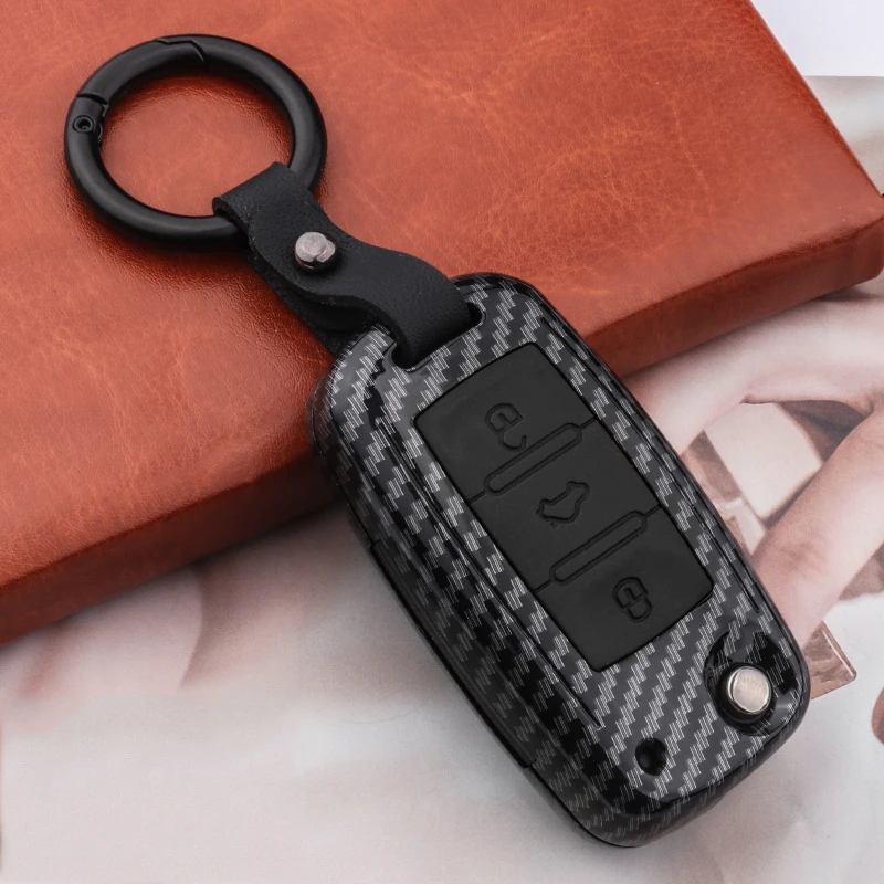 Silicon Carbon Fiber Car Key Cover Case For Volkswagen VW Golf Bora Jetta POLO Passat B5 B6 Skoda Octavia A5 Fabia SEAT Ibiza