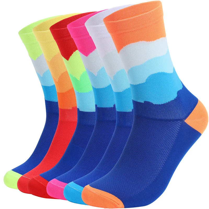 

New Quality Professional Brand Mountain Stereoscopic Pattern Cycling Socks Sport Socks Compression Socks