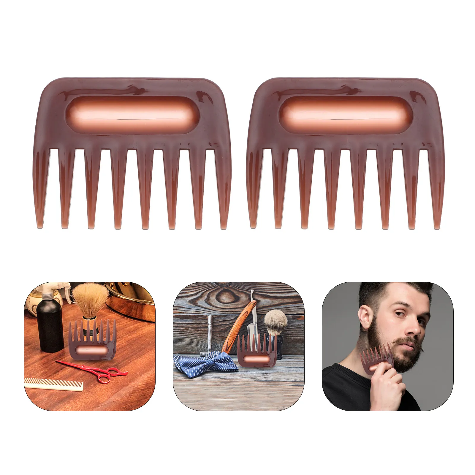 4Pcs Hair Styling Comb Men Wide Tooth Barber Texture Comb Slicked-Back Haircut Detangling Salon Hair Tools Hairdressing Tool
