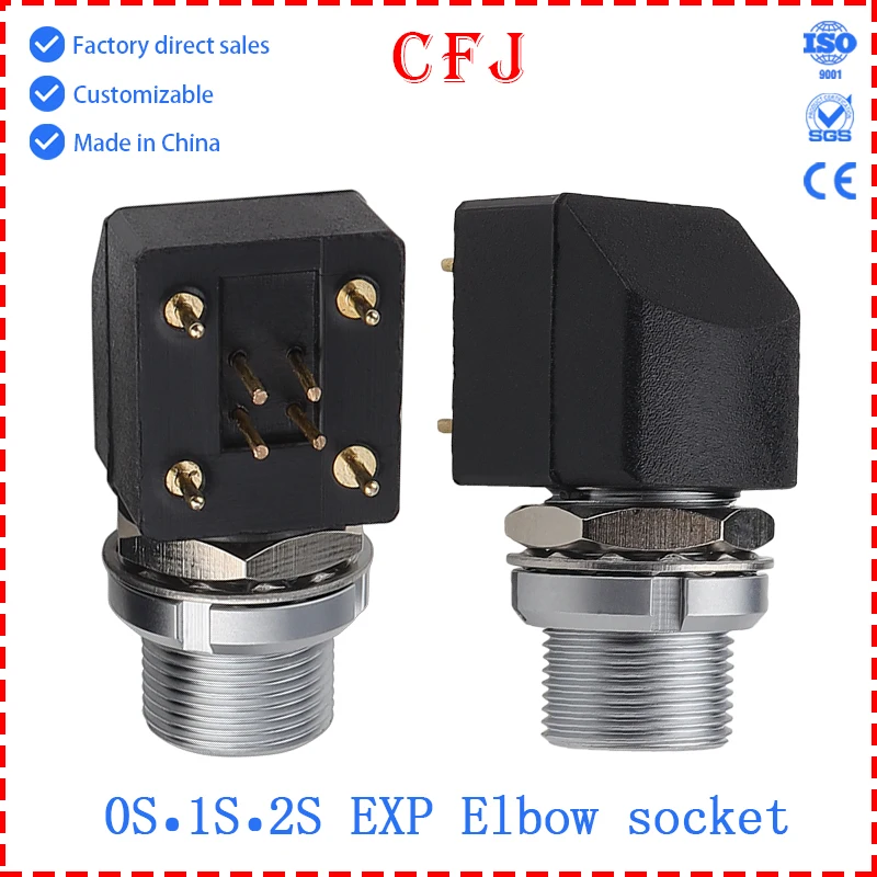 CFJ EXP half-moon insulator female socket 90° right angle PCB soldering connector 0S 1S 2S 2 3 4 pin