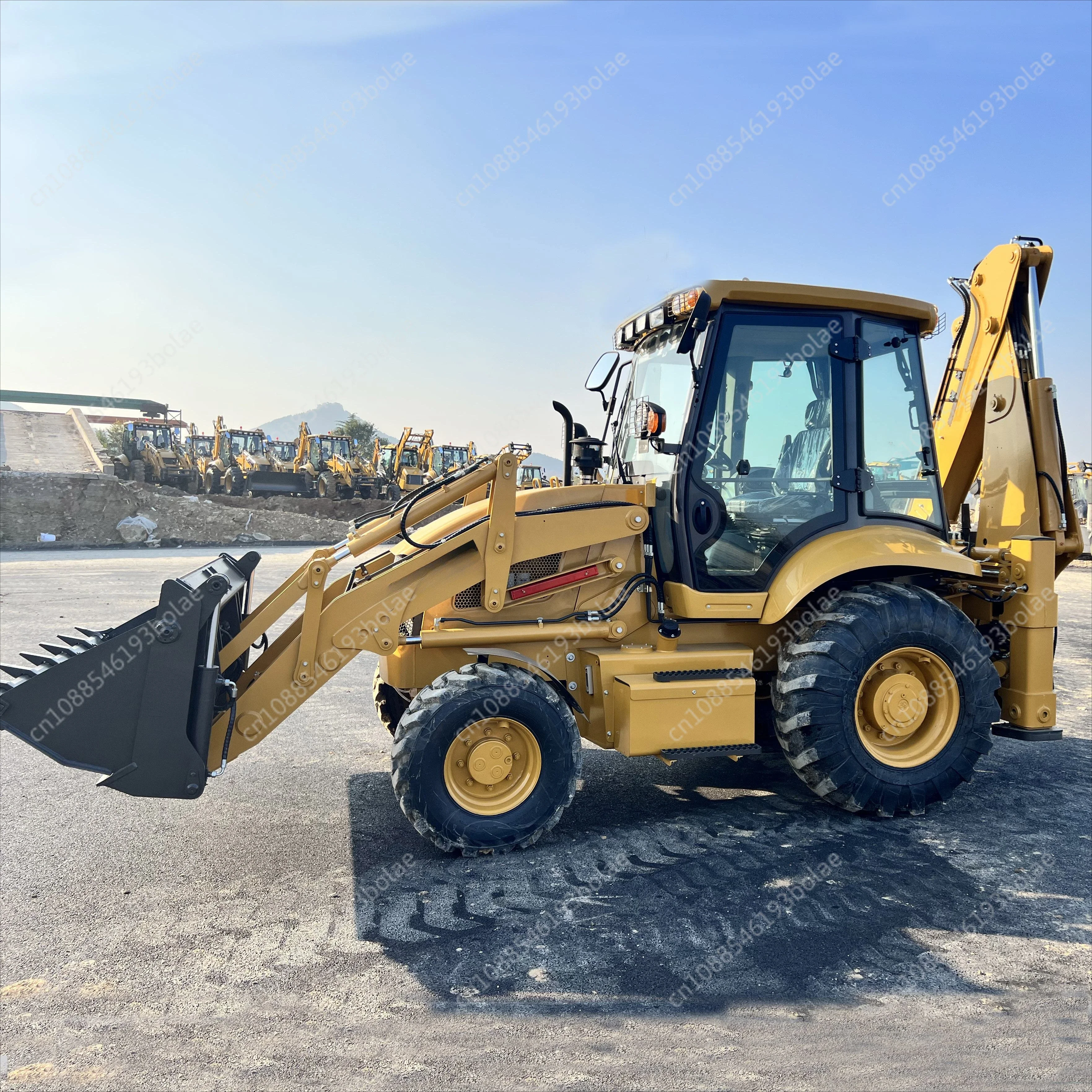 Cheapest 388 Machinery Twobale 4X4 Small Wheel Backhoe Loader