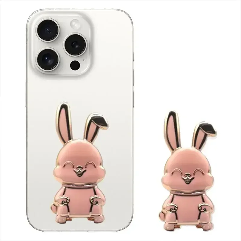 Universal Finger Ring Holder Folding Cartoon Cute Rabbit Stand For Cell Phone Three-dimensional Back Sticker Pad Bracket