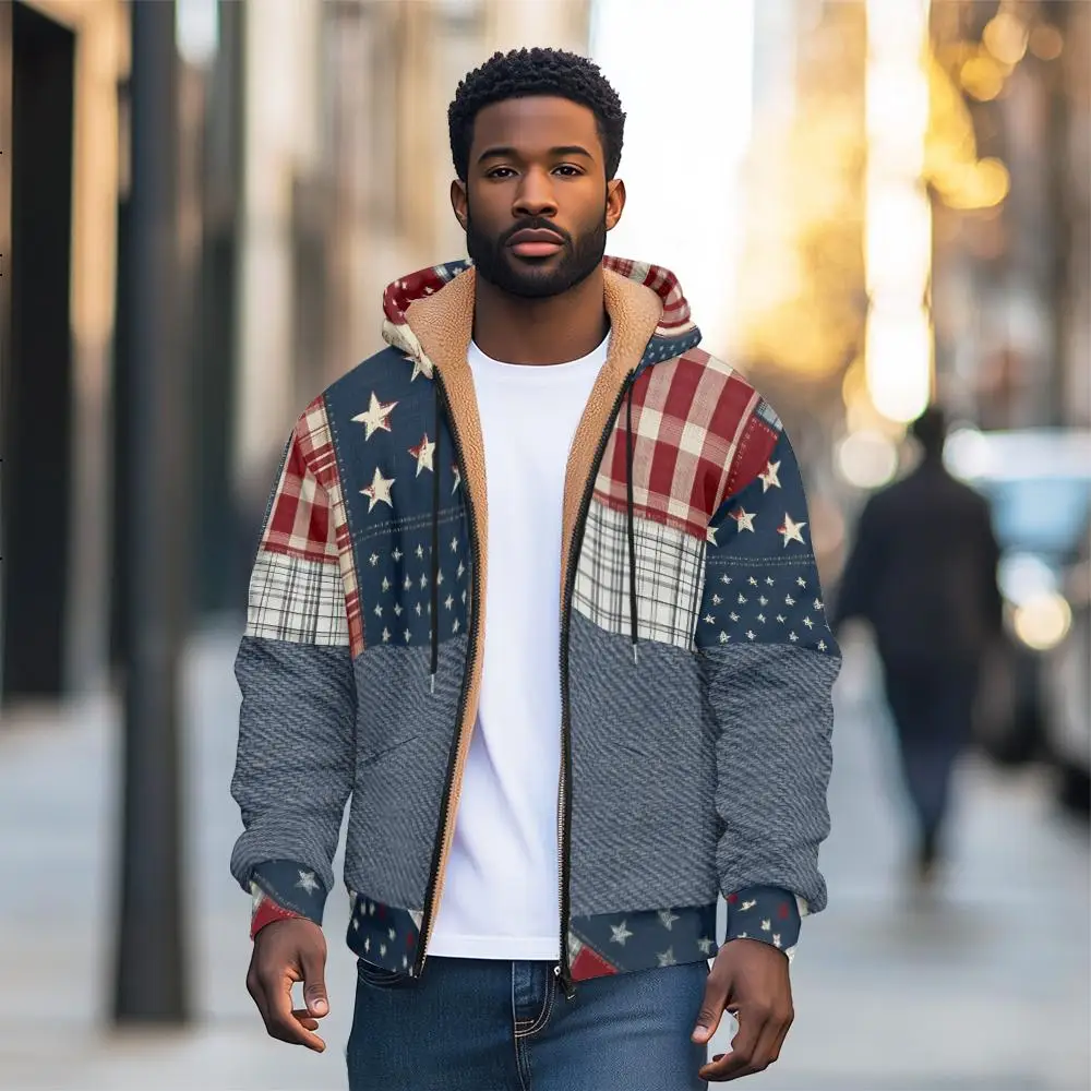 

Experience Ultimate Comfort and Style with Our Men's Hooded Zip-up Jacket, Featuring a Soft Fleece Lining