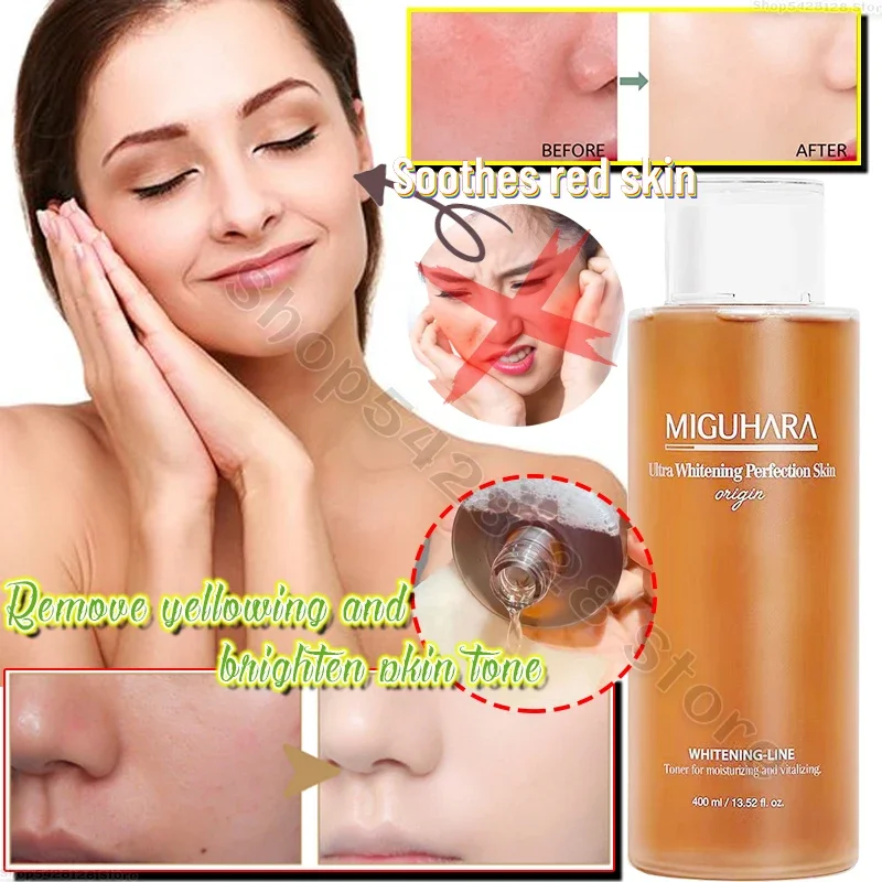 MIGUHARA Repair Skin Redness Toner Improves Dark Yellow Skin Whitening Brightening Moisturizing Regulating Water Oil 400ml