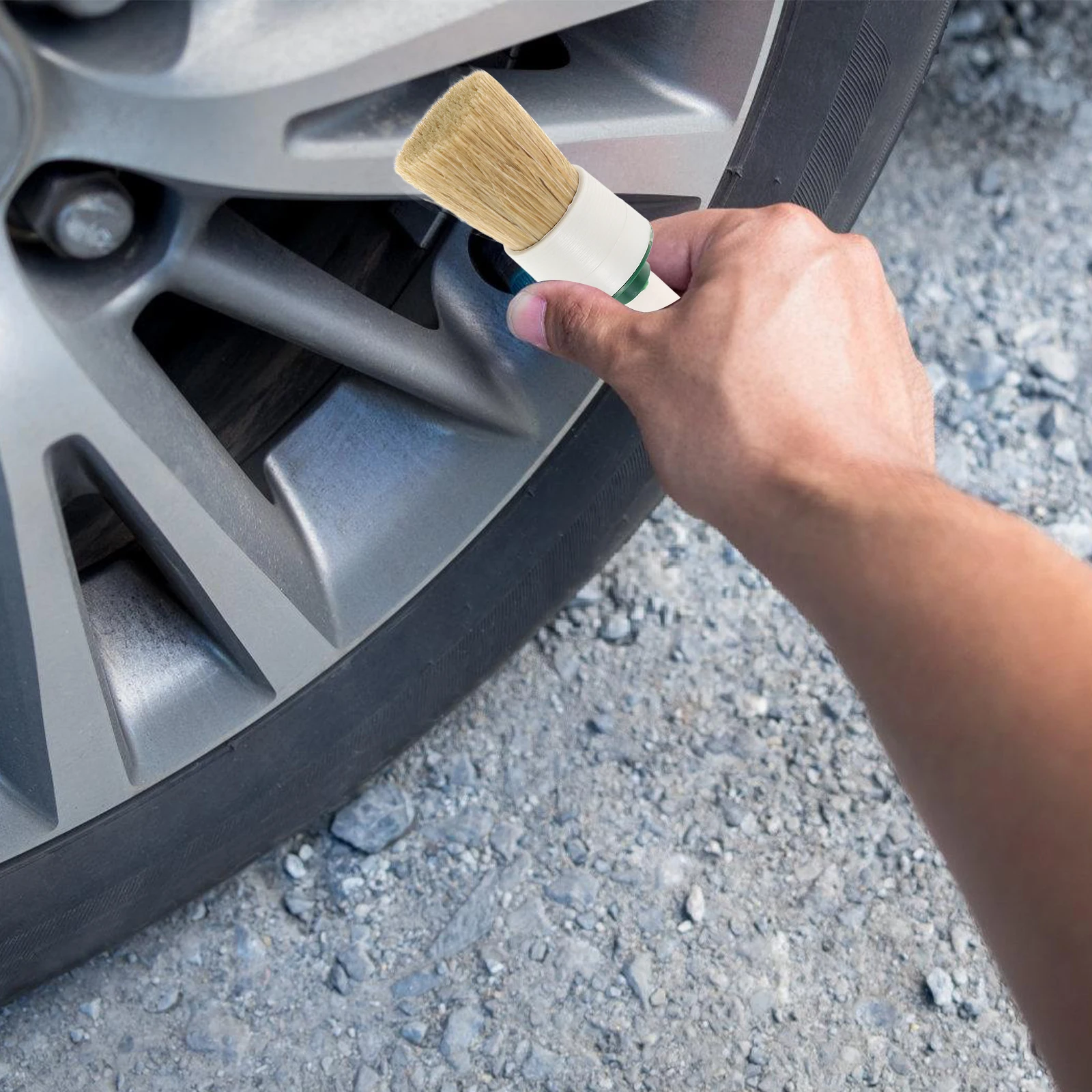 

Tire Brush Straight Handle Stiff Bristles For Tire Repair Lubricant Application Cleaning Universal Rim Scrubber Tool