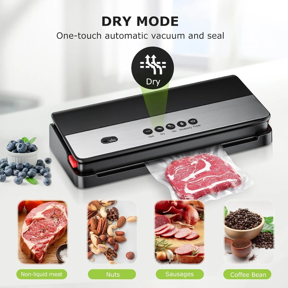 Vacuum Sealer Machine, Multi-Functional Food Sealer, Built-in Cutter & Vacuum Bags & Roll Bag, Vacuum Food Sealers