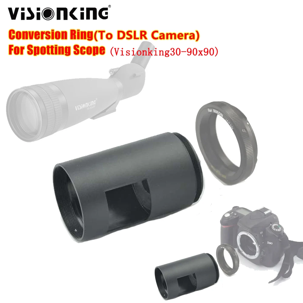 

Алюминиевое переходное кольцо Visionking для подключения телескопа к DSLR-камере, адаптер для камер Nikon и Canon с резьбой M42*0.75 мм
