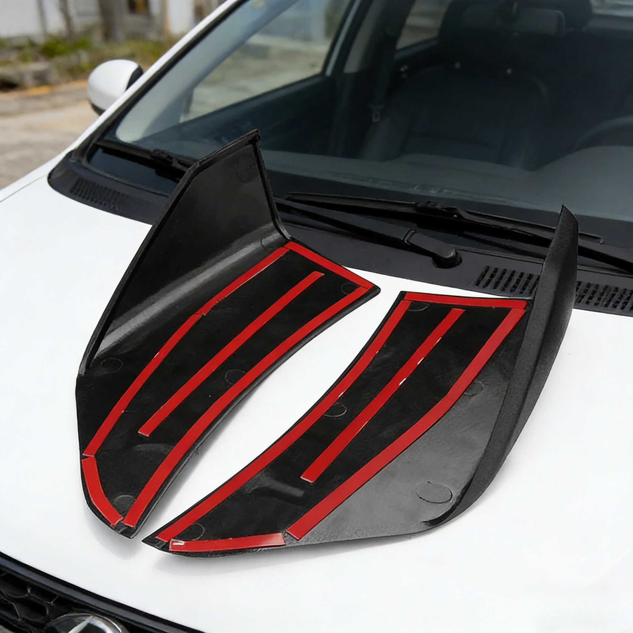 

2PCS/1set Car Front Bumper Slitter Lip Diffuser Chin Spoiler Winglets Guard Protector for Ford Mustang 2015 2016 2017 ABS