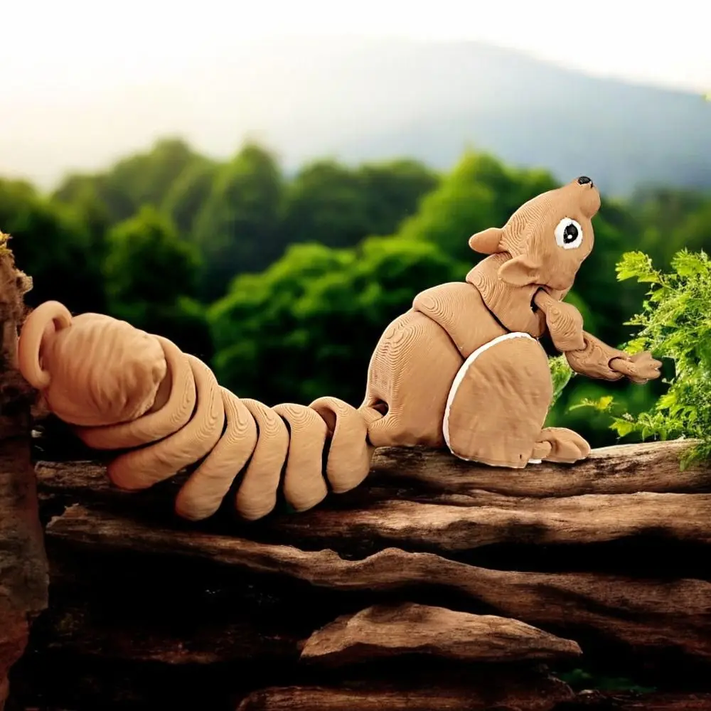 

Movable Joints Squirrel Model Toys Cartoon Handicraft 3D Printed Diceratops Squirrel Figurine Realistic 3D Printed Squirrel Kids