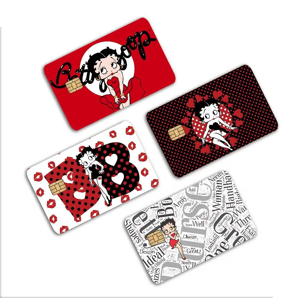 B-Betty Girl B-Boop Anime Spend or Save Funny Shell On Off Ultra Thin No Fade Sticker Skin Cover Film for Debit Credit Card view 2