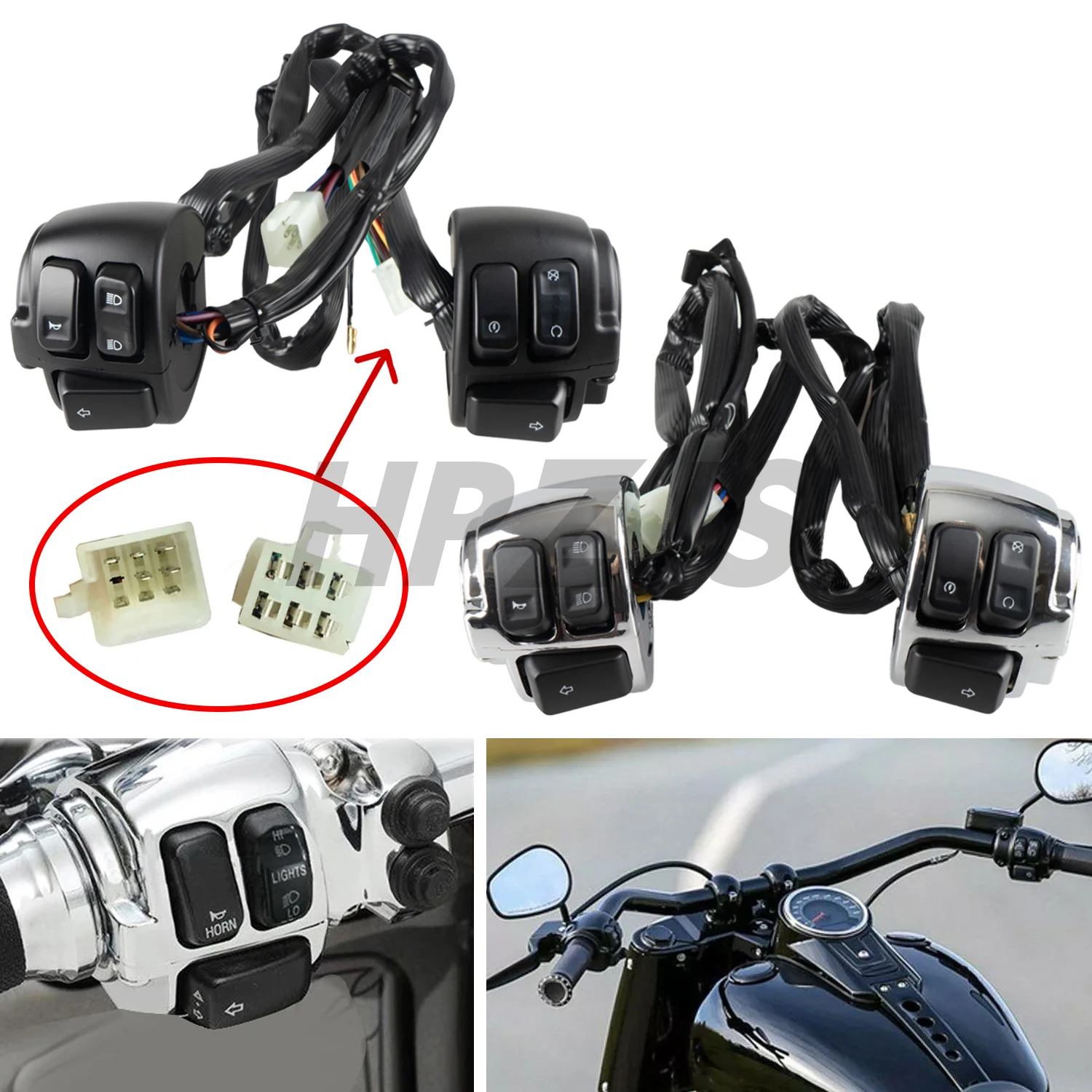 

For Harley Softail Dyna Sportster V-ROD FXDF FXDWG 1996-2012 1" 25 mm Motorcycle Handlebar Control Switch Wiring Harness