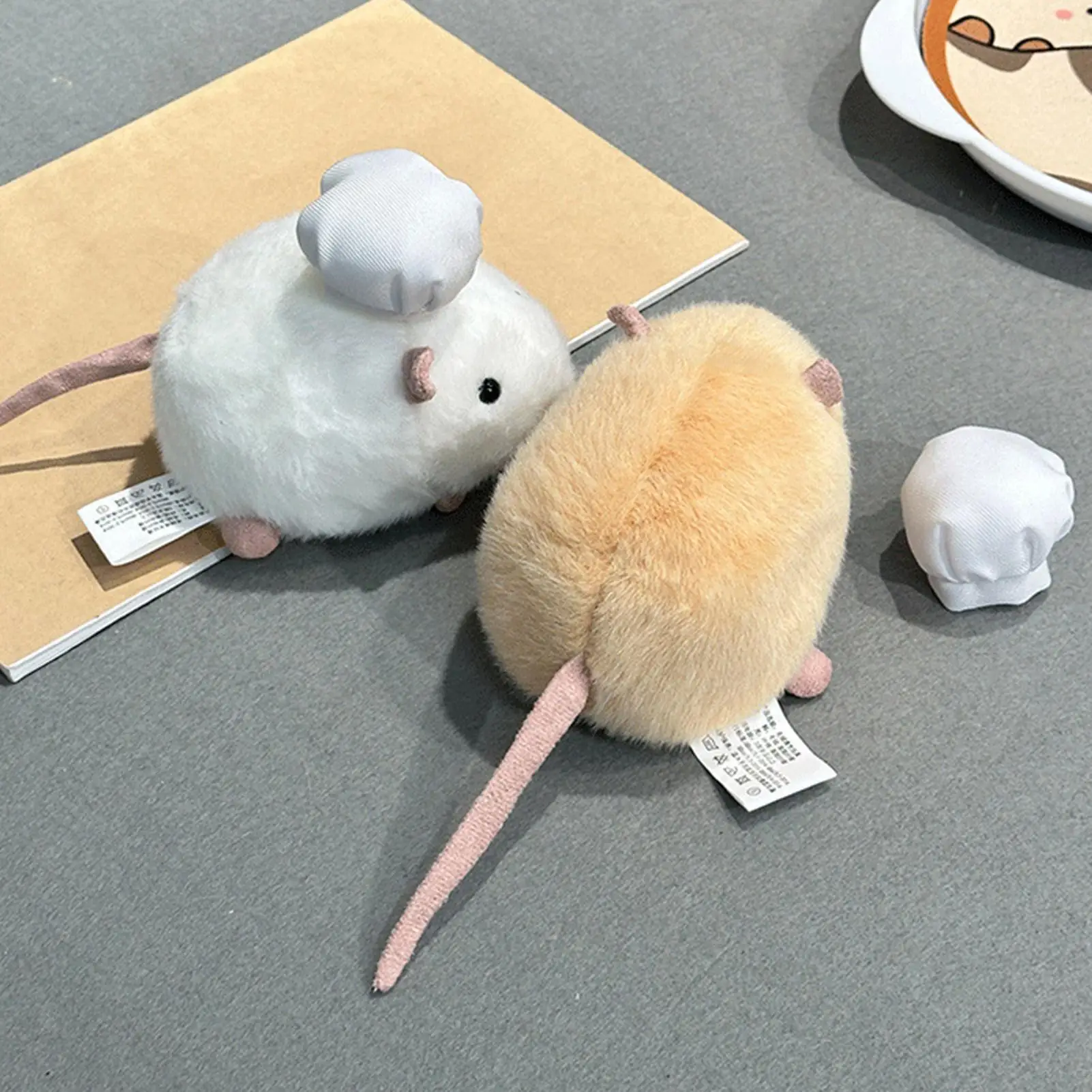 Mouse Stuffed Animal Chef Mouse Plush Squeeze Toy Fidget Stuffed Animal Desk Ornament for Office Workers Students Kids Adults