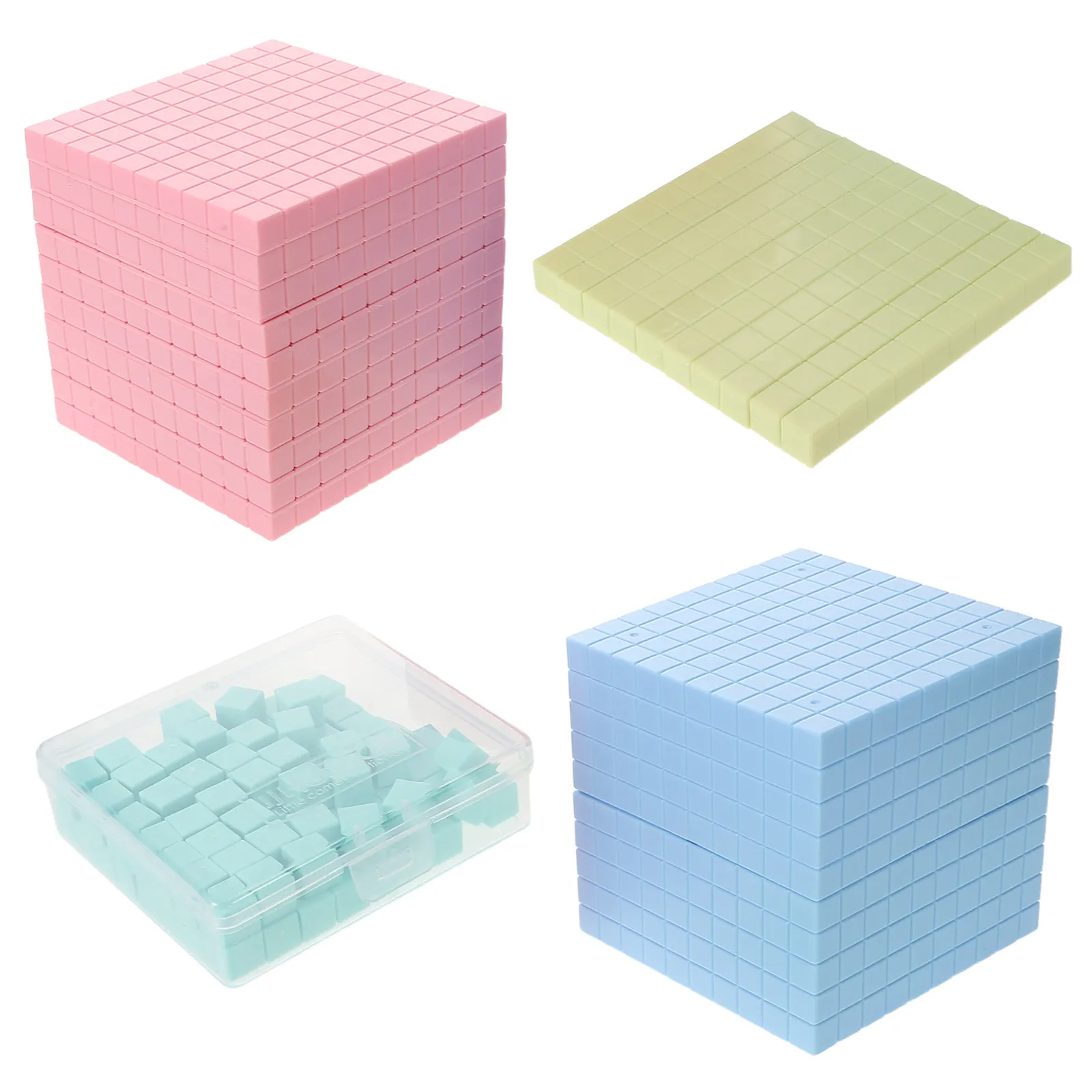 

1Set Base Ten Blocks Counting Cubes for Teachers Logical Thinking Development Visual Place Value Learning Math Counters