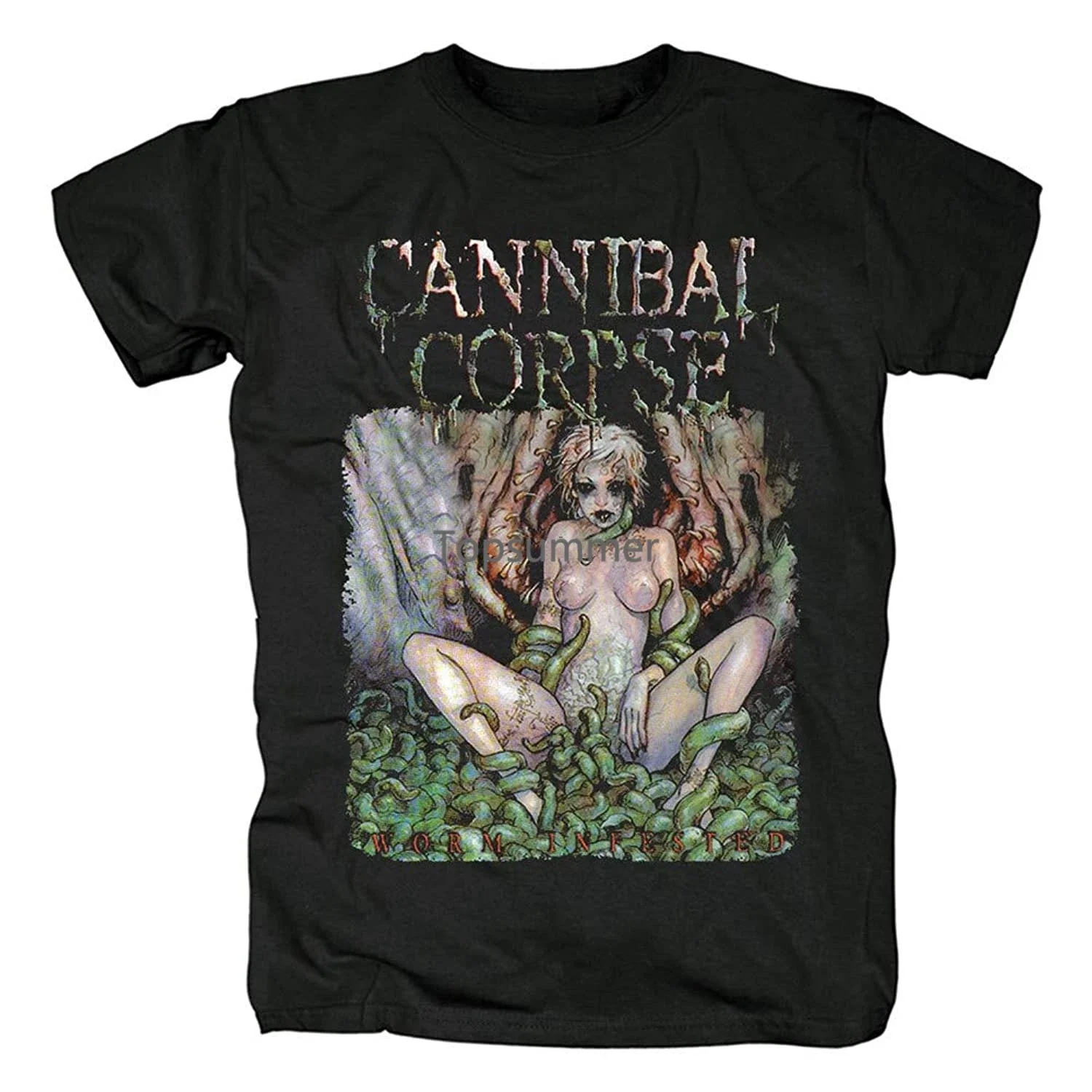 T-shirt à manches courtes pour hommes et femmes, T-shirt CanniRhCorpse Rock, Chemises Hip Hop, 1