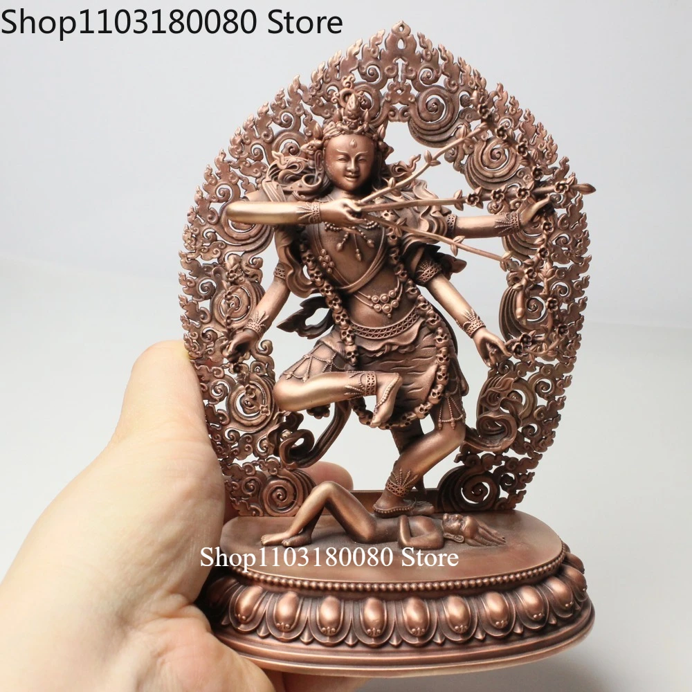 Exquisite Red copper Carving Kurukulle buddha statue Red Tara sculpture,15cm,10cm,23cm
