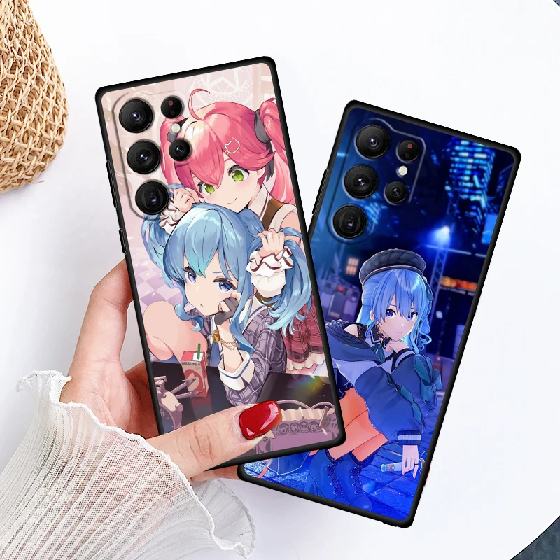 Gawr Gura Hololive Anime For Samsung Galaxy S24 S23 S22 S21 S20 FE S10 S10E Plus Ultra Pro Lite 5G Black TPU Phone Case